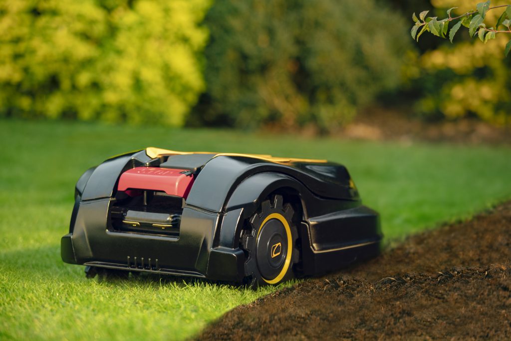 Mähroboter auf Rasen